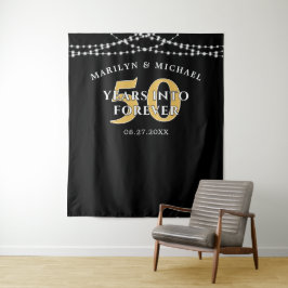 JAHRE ZUM 50. JAHR IN FEIERES schwarzes Gold Wandteppich