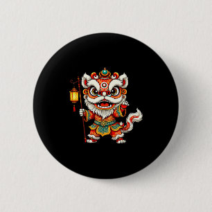 Jahres Löwentanz Chinesisches Feuerpferd Button