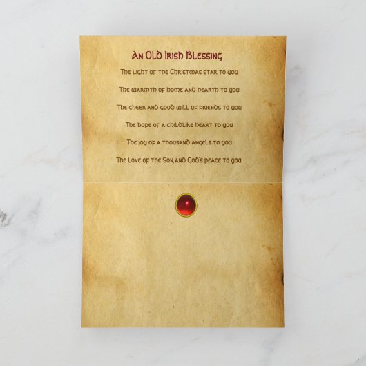 JAHRESABSCHLUSS DER FRA ANGELICO Old Irish Sessing Karte (Innenseite)
