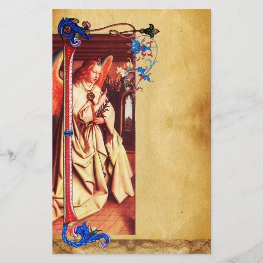 JAHRESABTEILUNG ANGEL FLORENTINE FLORAL PARCHIERUN BRIEFPAPIER (Vorderseite)