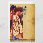 JAHRESABTEILUNG ANGEL FLORENTINE FLORAL PARCHIERUN BRIEFPAPIER (Vorne/Hinten)