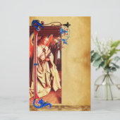 JAHRESABTEILUNG ANGEL FLORENTINE FLORAL PARCHIERUN BRIEFPAPIER (Stehend Vorderseite)