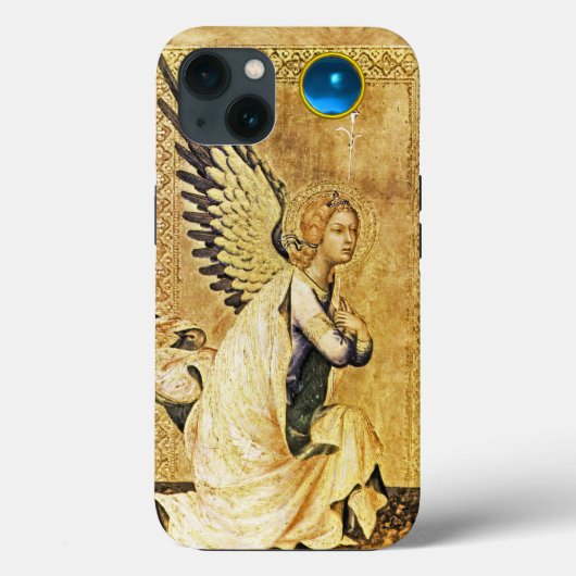 JAHRESANGEL IN GOLD UND BLAU, Pergament Case-Mate iPhone Hülle (Rückseite)