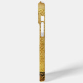 JAHRESANGEL IN GOLD UND BLAU, Pergament Case-Mate iPhone Hülle (Rückseite / Links)