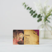 JAHRESANGEL IN GOLD UND PINK VISITENKARTE (Stehend Vorderseite)