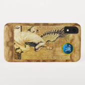 JAHRESANGEL MONOGRAM, Pergament Case-Mate iPhone Hülle (Rückseite (Horizontal))