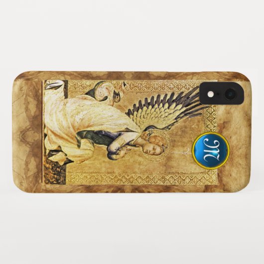 JAHRESANGEL MONOGRAM, Pergament Case-Mate iPhone Hülle (Rückseite (Horizontal))