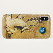 JAHRESANGEL MONOGRAM, Pergament Case-Mate iPhone Hülle (Rückseite (Horizontal))