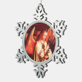 JAHRESANGEL SCHNEEFLOCKEN Zinn-Ornament (Rechts)