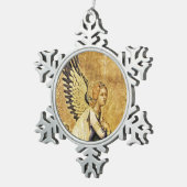 JAHRESANGEL SCHNEEFLOCKEN Zinn-Ornament (Rechts)