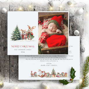 Jahresbericht der Weihnachtsfamilie Niedlich Funny Feiertagskarte