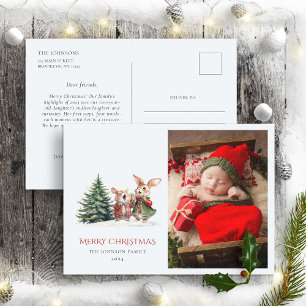 Jahresbericht der Weihnachtsfamilie Niedlich Funny Postkarte