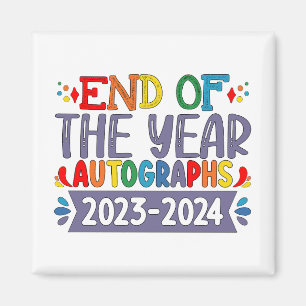Jahresende-Autogramme 2024 Letzter Schultag Magnet