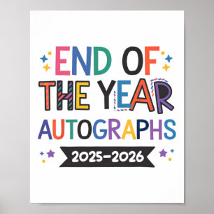 Jahresende-Autogramme 2025-2026 Letzter Schultag S Poster
