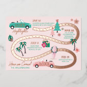 Jahresende Highlight Tropische Weihnachtskugel Folien Feiertagskarte (Vorderseite)