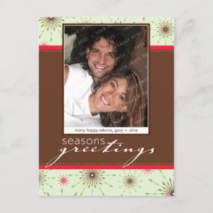 JAHRESFOTO POSTCARD: gemusterte Schneeflocke P2 Feiertagspostkarte