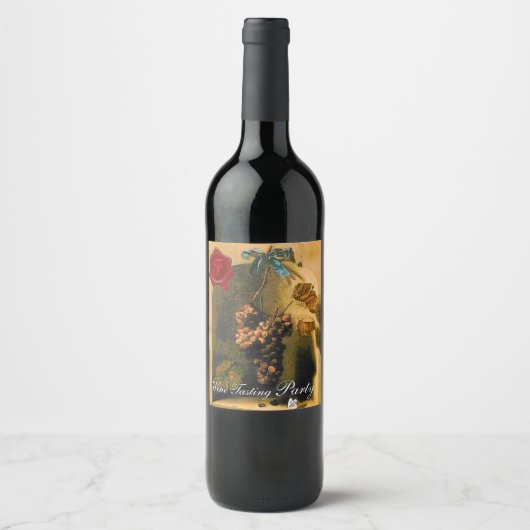 JAHRESFRÜCHTE - ROTWACHS-SIEGEL-MONOGRAMM WEINETIKETT (Vorderseite)