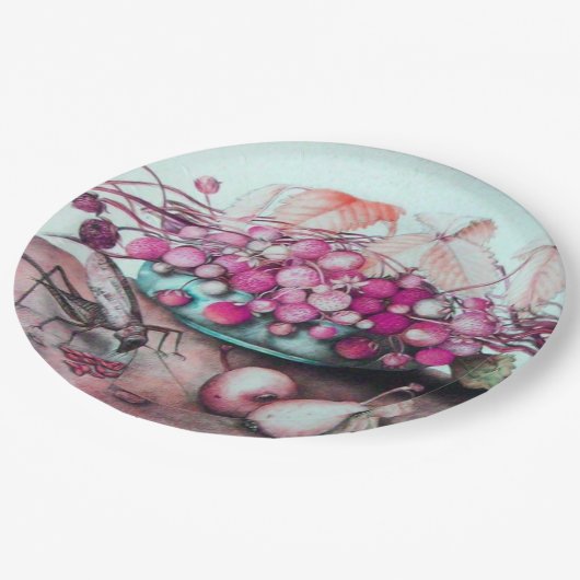 JAHRESFRÜCHTE STÜREN DURCHFÜHREN EIN BLÄTTER PAPPTELLER (Schrägansicht)