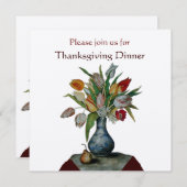 JAHRESFRÜCHTE/TULIPS Erntedank Dinner Gold Einladung (Vorne/Hinten)