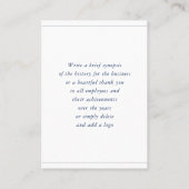 JAHRESGESCHÄFT DER FIRMA Weißmeer Silber Visitenkarte (Rückseite)