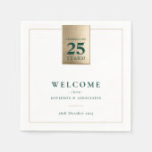 JAHRESGESCHÄFT DER UNTERNEHMEN - Weißes grünes Gol Serviette (Vorderseite)