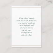 JAHRESGESCHÄFT DER UNTERNEHMEN - Weißes grünes Gol Visitenkarte (Rückseite)