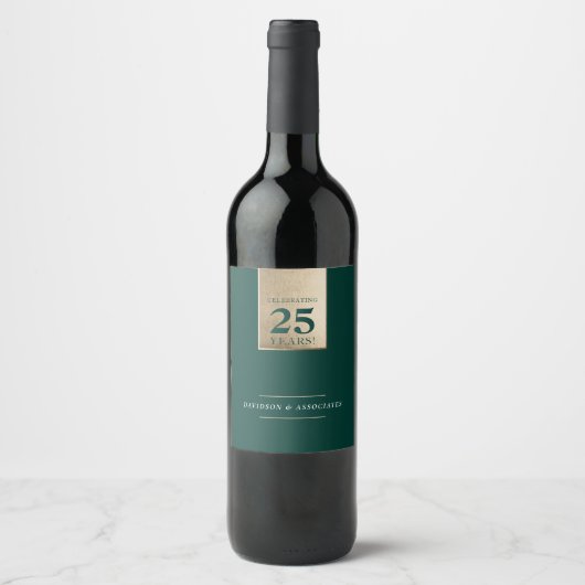 JAHRESGESCHÄFT DER UNTERNEHMEN - Weißes grünes Gol Weinetikett (Vorderseite)