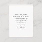 JAHRESGESCHÄFT DER UNTERNEHMEN - Weißgold in schwa Visitenkarte (Rückseite)