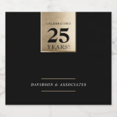 JAHRESGESCHÄFT DES UNTERNEHMENS Schwarz-weißes Gol Schaumweinetikett (Einzelnes Label)