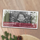 Jahresgrüße 1 Foto mit Schneeflocken Feiertagskarte