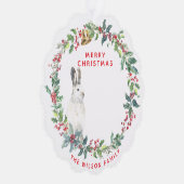 Jahresgrüße - Holly Wreath w. Weihnachten Ornament Karte (Rechts)