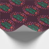 Jahresgrüße in grüner Handschrift mit Herzen Geschenkpapier (Ecke)