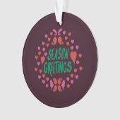 Jahresgrüße in grüner Handschrift mit Herzen Ornament (Vorderseite)