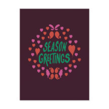 Jahresgrüße in grüner Handschrift mit Herzen