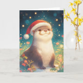 Jahresgrüße von Otter Karte (Gelbe Blume)