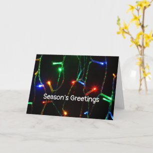 "Jahresgrüße" Weihnachten bunte Lichter Karte