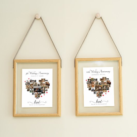 JAHRESHERZEN-KOLLAGE POSTER UND DRUCKEN