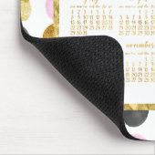 Jahreskalender 2018 Mousepads rosa und goldene Pun (Ecke)