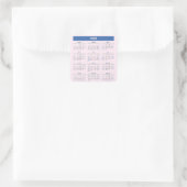 Jahreskalender 2020 in Pink Quadratischer Aufkleber (Tasche)