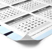 Jahreskalender 2021: Blau mit schwarzen Linien Poster (Ecke)