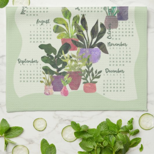 Jahreskalender 2023 Pflanze im Haus Pflanze Geschirrtuch (Gefaltet)