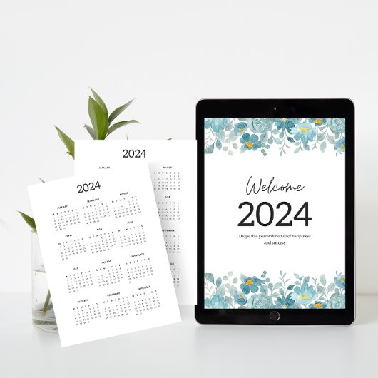 Jahreskalender 2024 feiertagskarte