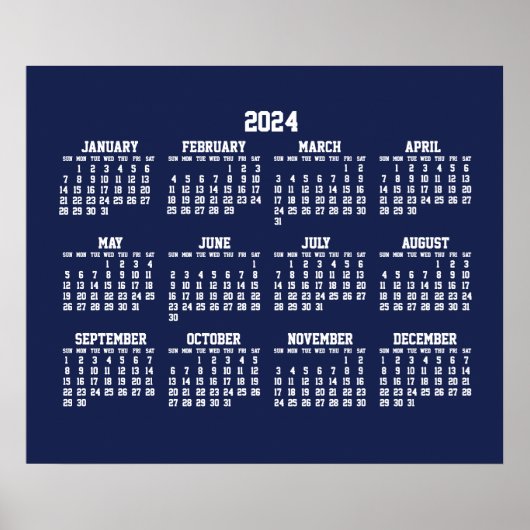 Jahreskalender 2024 Poster Blue (Vorne)