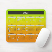 Jahreskalender 2025 für Neon Limon und Orange Mousepad (Mit Mouse)