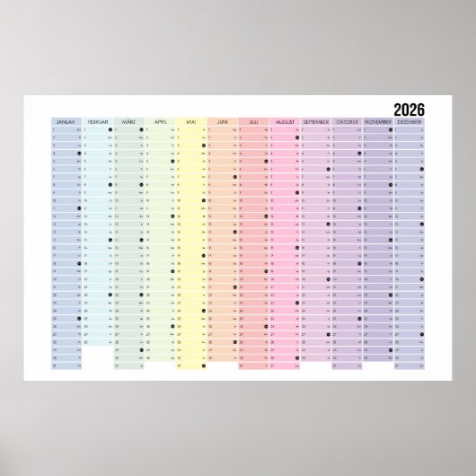 Jahreskalender 2026 poster (Vorne)