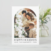 Jahresrückblick Arch-Familienfoto-Collage Feiertagskarte (Stehend Vorderseite)