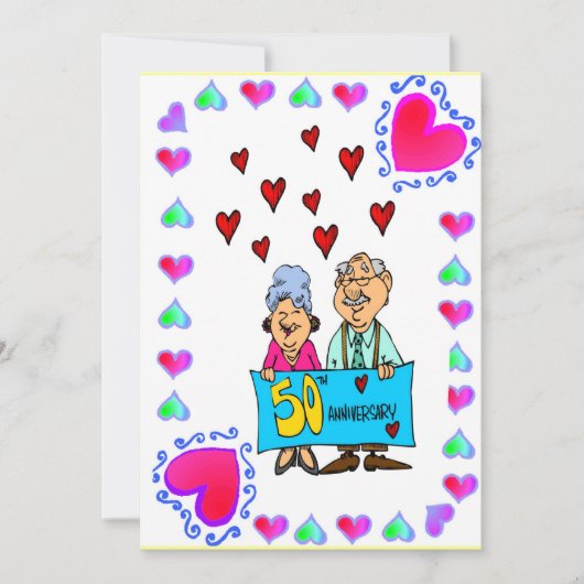 Jahrestag - 50. Gold Einladung (Vorderseite)