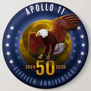 Jahrestag Apollo 11 50. Starfield Mond Eagle - Button