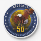 Jahrestag Apollo 11 50. Starfield Mond Eagle - Pappteller (Vorderseite)