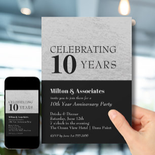 Jahrestag der Feier Black Silver Einladung